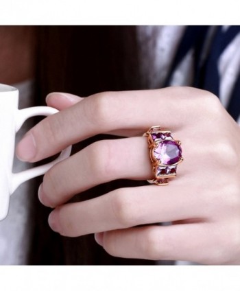 Amethyst Plated Crystal Cocktail Jewelry in Women's Statement Rings