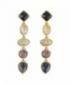 Gold Silver Dangle Drop Earrings for Women with Colorful Crystal Stone Pearl Charms - CP1855HLAZ3
