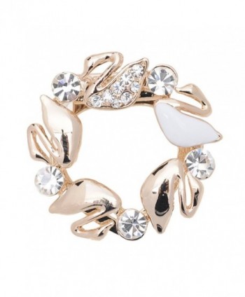 Sewanz Women's Elegant Swan Diamante Metallic Scarves Buckle- Multi-uses Chiffon Scarf Clip Brooches - CB12HB0JU6D
