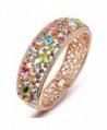 Qianse ?Party Queen? Rose Gold Plated 7.5" Bangle Bracelet with Multicolor Austrian Preciosa Crystals - CF11WIUUVQF
