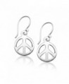 Sterling Silver Dangle Peace Earrings - Sterling Silver - CO186GL6CWA