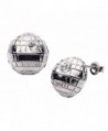 Women's Stainless Steel Star Wars Death Star Stud Earrings - CM129FSVOCR