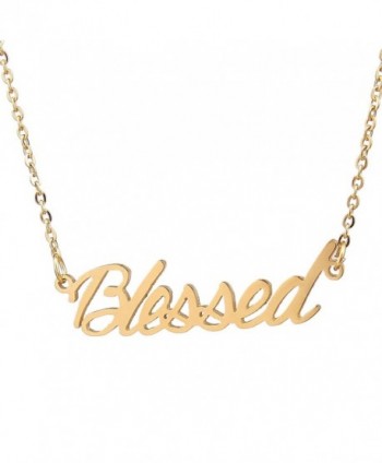 Aolo Blessed Personalized Name Necklace 14k Gold Plating Stainless Steel Gift - CH11Y7X2G9B