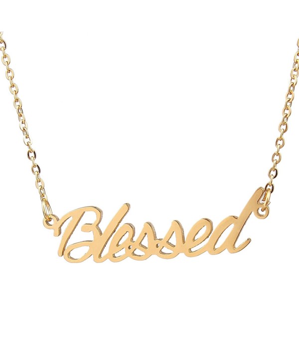 Aolo Blessed Personalized Name Necklace 14k Gold Plating Stainless Steel Gift - CH11Y7X2G9B