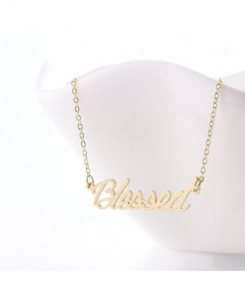 Blessed Personalized Necklace Gold Stainless in Women's Pendants