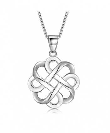JUFU 925 Sterling Silver Good Luck Polished Celtic Knot Cross Pendant Necklace For Womens - CC185I8YZDY