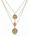 Juicy Couture Jewelry Coral Triple Chain Disc Necklace- 19.01" - C611BNRRE6T