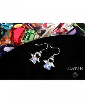 PLATO Earrings Sterling Swarovski Crystals in Women's Drop & Dangle Earrings