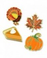 PinMart Thanksgiving Pumpkin Pie Fall Autumn Leaf & Turkey Holiday Lapel Pin Set - CN185XCGCCL