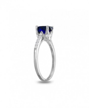 Sterling Silver Created Sapphire White in Women's Statement Rings