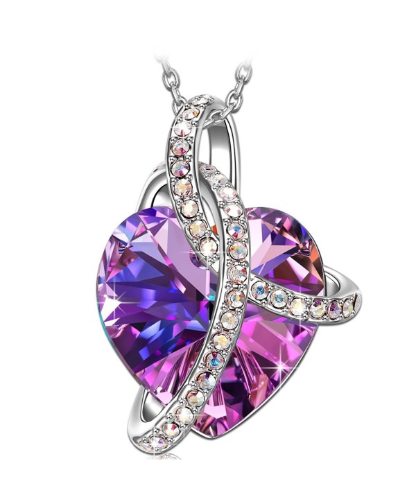 SIVERY Mothers Day Gifts 'Love Heart' Women Jewelry Necklace with Swarovski Crystals- Gifts for Mom - Purple - C112NEU1XH1