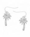 Liavy's Palm Tree Fashionable Earrings - Fish Hook - Sparkling Crystal - Unique Gift and Souvenir - C317YUASWGG