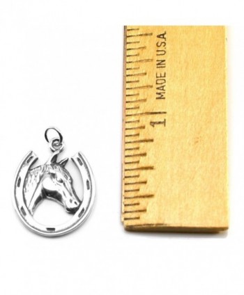 Sterling Silver Lucky Horseshoe Necklace in Women's Pendants