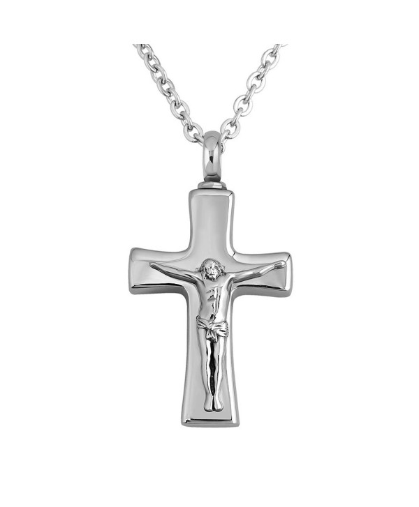 CharmSStory Black Cross Necklace For Ashes Cremation Keepsake Memorial Urn Pendant Necklaces - CR12IP5TL67