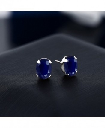 Sterling Sapphire Gemstone Birthstone Earrings in Women's Stud Earrings