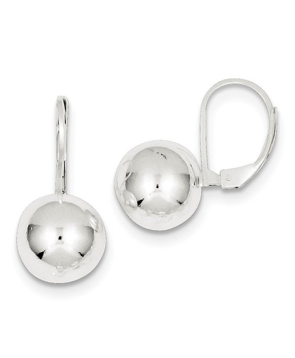 Perfect Jewelry Gift Sterling Silver 12mm Dangle Ball Earrings - C711MZWNUUZ