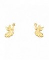14K Yellow Gold Fancy Angel Stud Earrings (7 X 13mm) - C9125HEYAIR