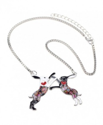 Bonsny Enamel Rabbit Necklace pendant