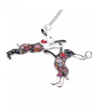 Bonsny Enamel Rabbit Necklace pendant in Women's Chain Necklaces