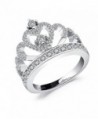 Dalaran Eternal Love Heart Cubic Zirconia Ring Princess Crown CZ Band for Women Party Jewelry - CK186TWZAY9
