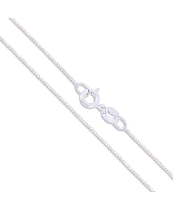 CHOOSE YOUR CLASP Sterling Silver 0.8mm Box Chain Necklace - Spring Clasp - CT12O21XQFW
