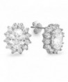3.00 Carat (ctw) Metal Oval & Round White Cubic Zirconia CZ Ladies Cluster Stud Earrings - CS11BY56Q23