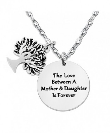 Mother's Day Double Pendant Mom Necklace Gift Mother Daughter is 4ever Family Women Girl Stainless Steel - C812N6HLKYD