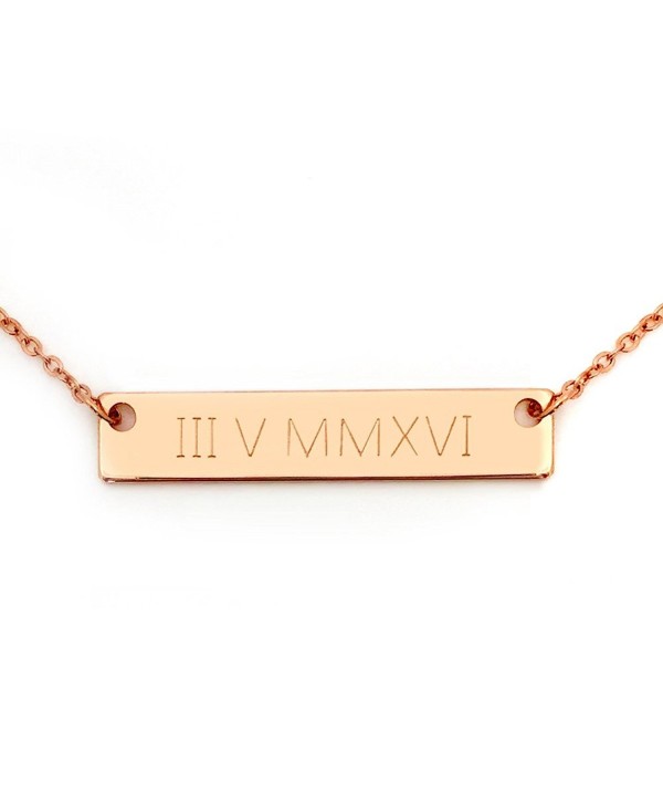 Roman Numeral Date Necklace Sister grandma aunt best friend new mom gift mother in law - 4N (Rose Gold-Plated) - CP12LM3C3EB