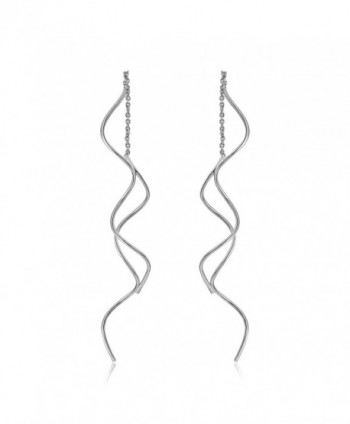 Acefeel Fresh Style Exquisite Threader Dangle Earrings Curve Twist Shape for Women's Gift E158 - White - C312E27P0UD