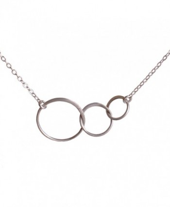 Sterling Silver Three Interlocking Circles Necklace - Triple Circle Infinity Jewelry for 3 Best Friends - C211QN4Q39B
