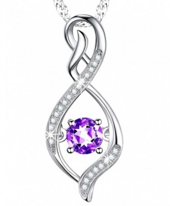 Amethyst Gemstone Infinity Birthstone Anniversary - Amethyst Infinity Necklace - C6189QL56W9