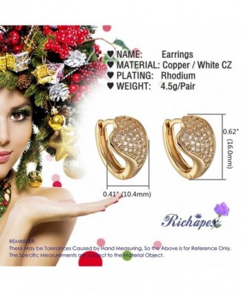 Plated Brass Zirconia Earrings Richapex in Women's Hoop Earrings