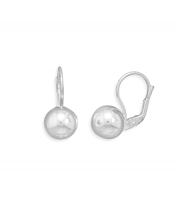 Designs by Nathan- Classic 925 Sterling Silver 12mm Round Polished Ball Leverback Earrings - CD12GWA1D0X