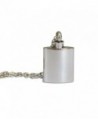 Tiny Flask Vial Stash Cremation Urn Jewelry Ashes Capsule Pendant Necklace - Polished Silver Stainless Steel - CA11YAD39V1