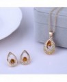 Apricot Colored Crystal Necklace Earrings Jewelry
