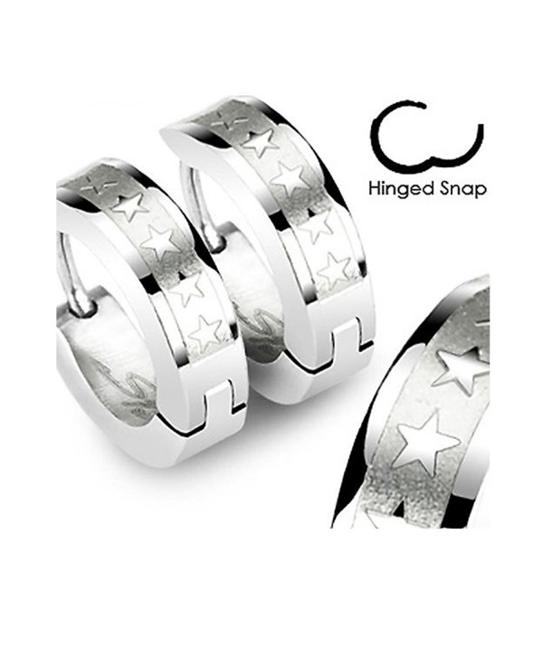Polished Surgical Stainless Huggie Earrings - C0115GSNSMZ
