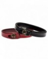 Niceu Leather Trendy Brcaelets for Men Women Wrist Band Bangle-Red and Black - C318286SMU0