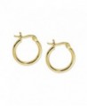 Danecraft 24K Gold Over Sterling Silver Small Polished Hoop Earrings - CZ183LHZ0QZ