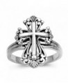 Sterling Silver Women's Classic Cross Oxidized Ring Wholesale Band Sizes 3-13 - CE123V5WMAH