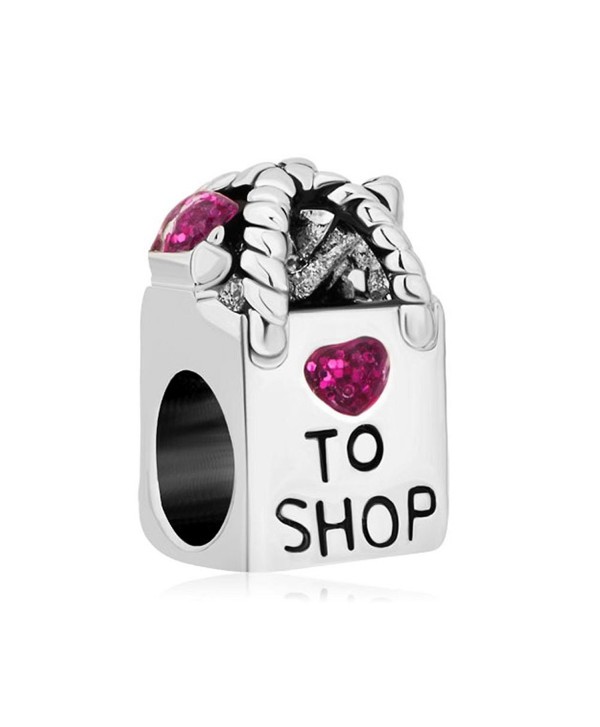 LovelyCharms Shopping Bag Heart To Shop Antique Charm Beads Fit Bracelets - C712NUMNGK7
