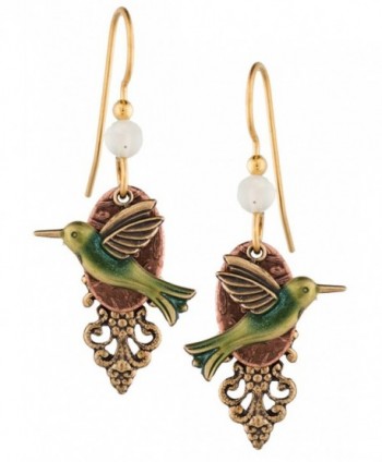 Silver Forest Hummingbird Dangle 18K Gold-Plated Earrings E-6801 - CW11BRQT7V1
