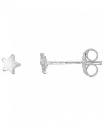 Very Tiny Sterling Silver Star Stud Earrings 3/16 inch - C3111B2CKXN