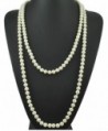 Pearls Flapper Cluster Necklace Gatsby - " Pearl White " - CL182T2CKD9