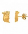 JewelStop 14K Yellow Gold Kitty Kitten Cat Stud Post Earrings Children's Jewelry - CU11VOOGS6N