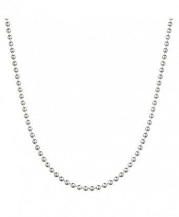 Sterling Silver 3mm Italian Ball Bead Chain Necklace All Sizes 16" - 30" - CS12MY9EDP3