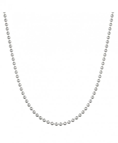 Sterling Silver 3mm Italian Ball Bead Chain Necklace All Sizes 16