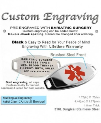 MyIDDr Pre Engraved Customized Bariatric Bracelet