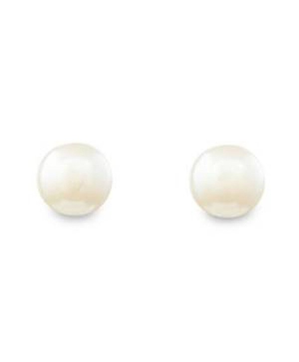 Classic Champagne Color 8mm Faux Pearl Stud Earrings - Pierced Post - CU11LCGK189