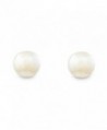 Classic Champagne Color 8mm Faux Pearl Stud Earrings - Pierced Post - CU11LCGK189