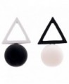 MISSUSO Geometric Different Candy Color Earrings For Womens 2017 Fashion Stud Earrings - black-white - CH182RYHTT2